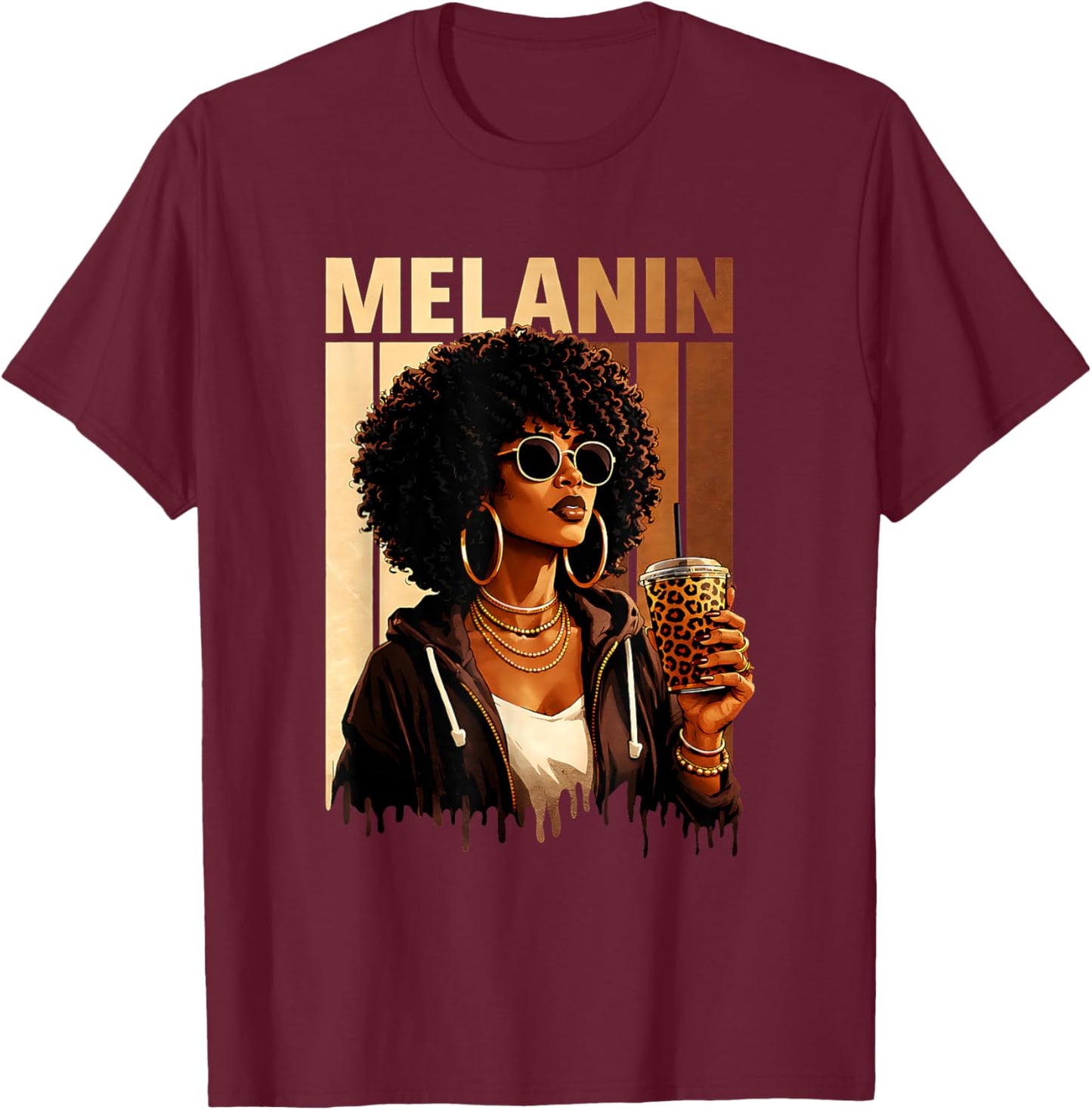 Black History Pride Queen Dope Blessed Afrocentric Melanin T-Shirt - T-Shirt | Maroon
