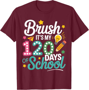 Bruh Its My 120 Days of School Kids Boys 120th Day Teachers T-Shirt - T-Shirt | Maroon