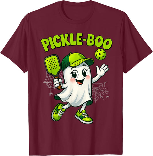 Pickleball Ghosts Halloween Costume Men Women T-Shirt - T-Shirt | Maroon