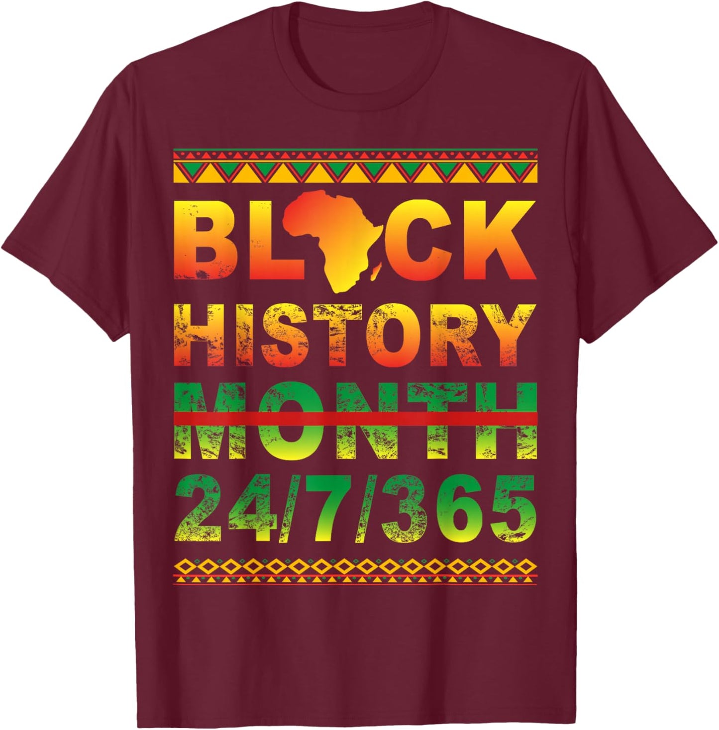 One Month Can't Hold Our History Black History Month T-Shirt - T-Shirt | Maroon