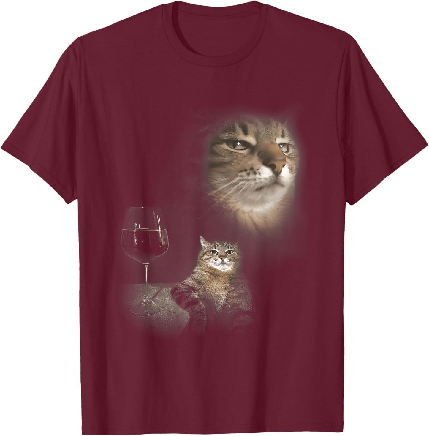 Cat Portrait Kitten Funny Sassy Cat Meme Stupid Brainrot T-Shirt - T-Shirt | Maroon
