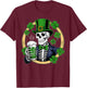 Sugar Skull St Patricks Day Men Women Funny Beer Drinking T-Shirt - T-Shirt | Maroon
