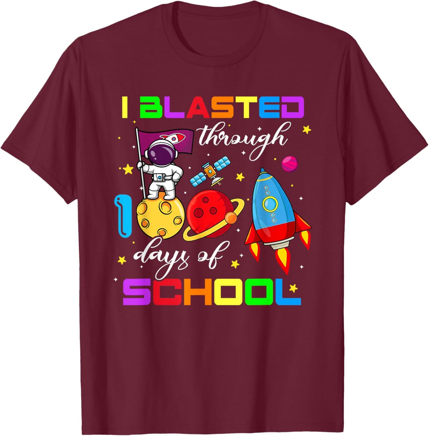 100th Day Teacher Kids T-Shirt - T-Shirt | Maroon