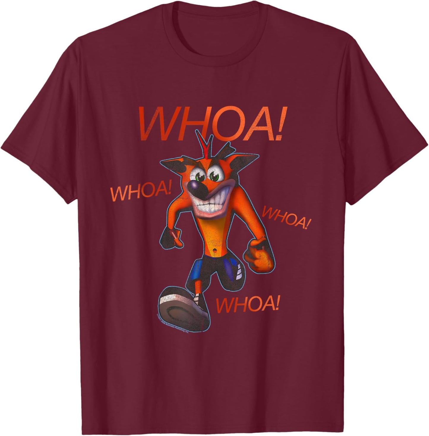 Crash Bandicoot Whoa Whoa Whoa Portrait Funny Video Game T-Shirt - T-Shirt | Maroon