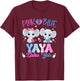 Pink or Blue Yaya Loves You Gender Reveal Elephant T-Shirt - T-Shirt | Maroon