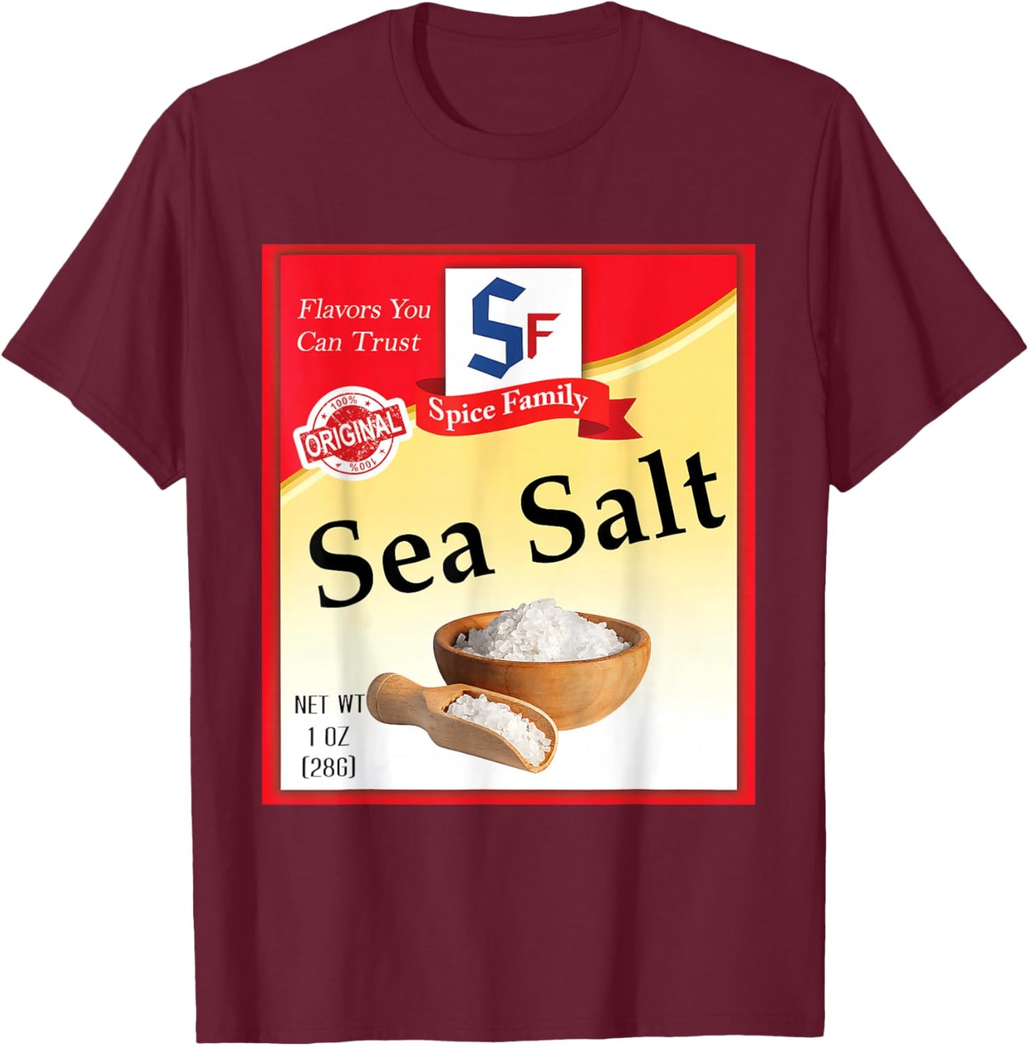 Sea Salt Condiment Costume Holiday Spice Family Men Women T-Shirt - T-Shirt | Maroon