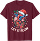 Let It Flow Funny Cardiology Christmas Design T-Shirt - T-Shirt | Maroon