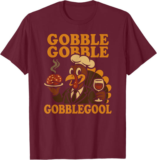 Gobble Gobblegool Funny Italian Thanksgiving Turkey Italia T-Shirt - T-Shirt | Maroon