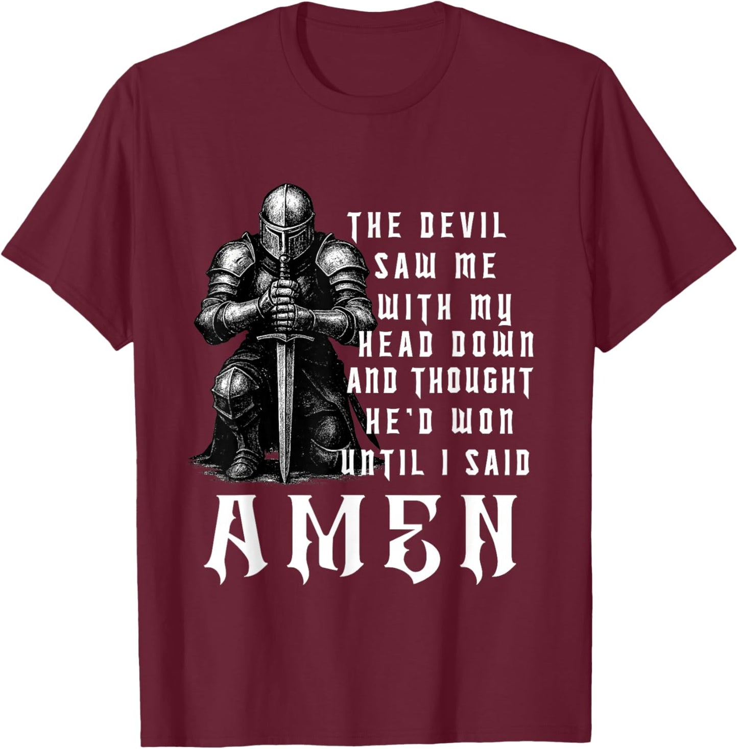 Christian Warrior Knight Templar Armor of God T-Shirt - T-Shirt | Maroon