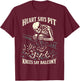 Heart Says Pit Knees Say Balcony Funny Skeleton T-Shirt - T-Shirt | Maroon