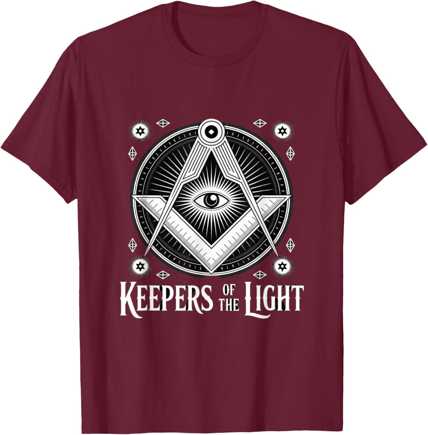 Keepers of The Light All Seeing Eye Freemason T-Shirt - T-Shirt | Maroon