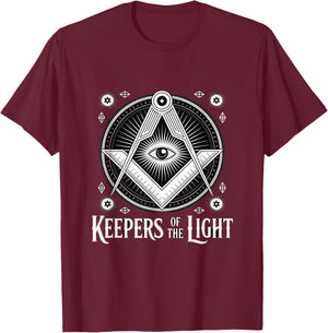 Keepers of The Light All Seeing Eye Freemason T-Shirt - T-Shirt | Maroon