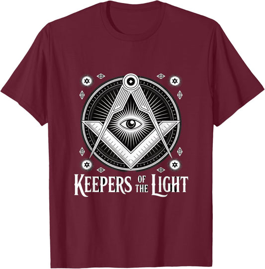 Keepers of The Light All Seeing Eye Freemason T-Shirt - T-Shirt | Maroon