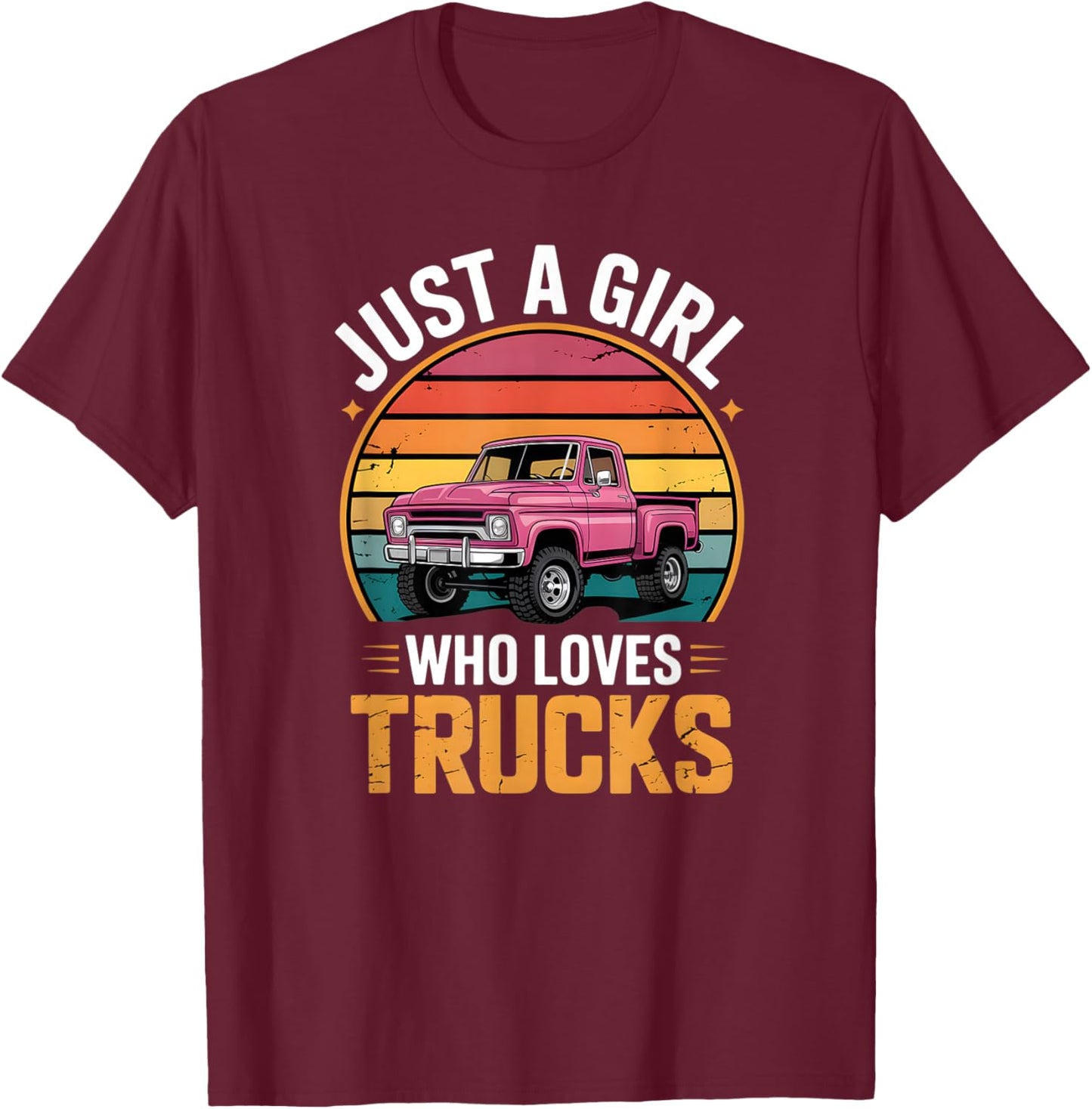 Girls Truck T-Shirt - T-Shirt | Maroon
