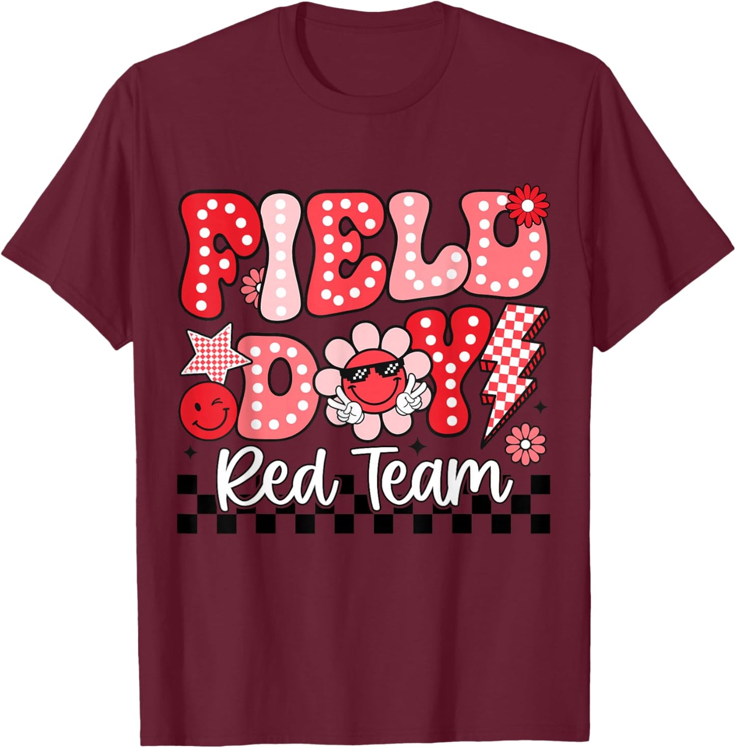 Field Day Red Team Funny for Teacher Kids Field Day Games T-Shirt - T-Shirt | Maroon