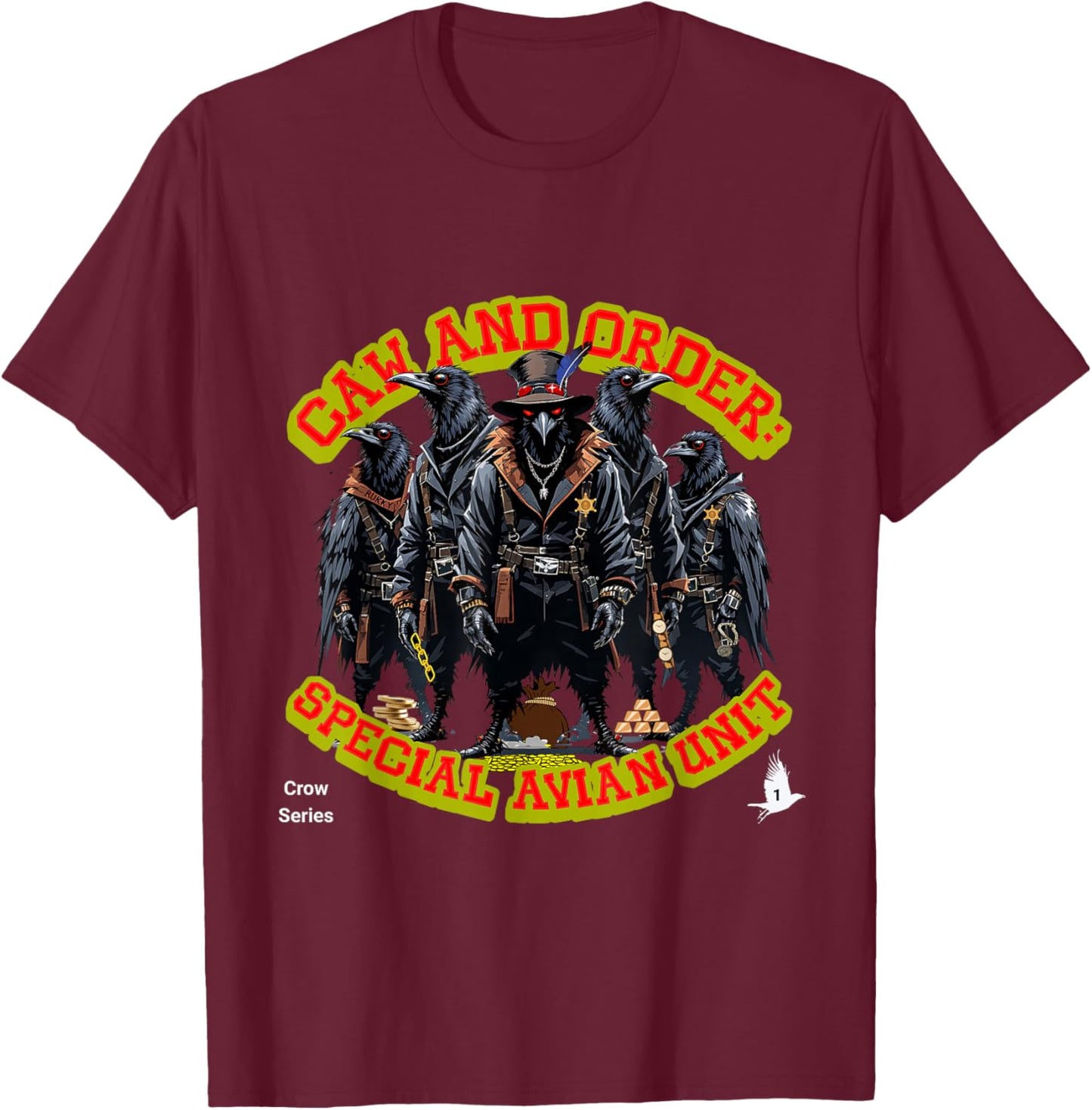Funny Crow Apparel Special Avian Unit Tactical Bird Squad T-Shirt - T-Shirt | Maroon