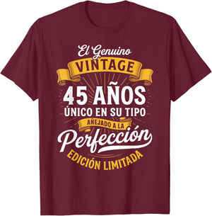 Vintage 45th Birthday Men Funny 45 Birthday Spanish T-Shirt - T-Shirt | Maroon
