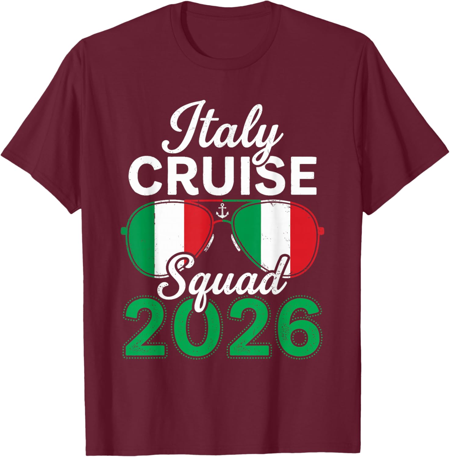 Italy Cruise Squad 2026 T-Shirt - T-Shirt | Maroon