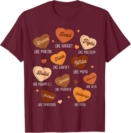 Black History Month Martin African Women Men Kids T-Shirt - T-Shirt | Maroon