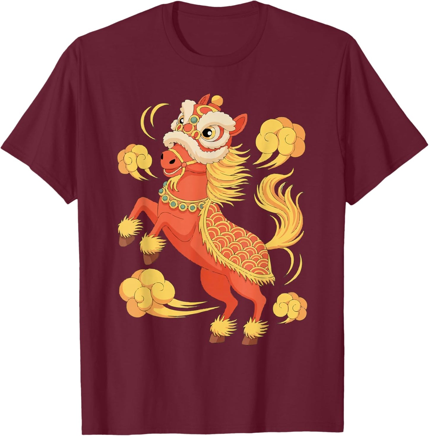 Year of The Fire Horse Lunar Chinese New Year Traditional 67 T-Shirt - T-Shirt | Maroon