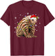 Pangolin Christmas Lights Funny Santa Hat Animal Lover Xmas T-Shirt - T-Shirt | Maroon