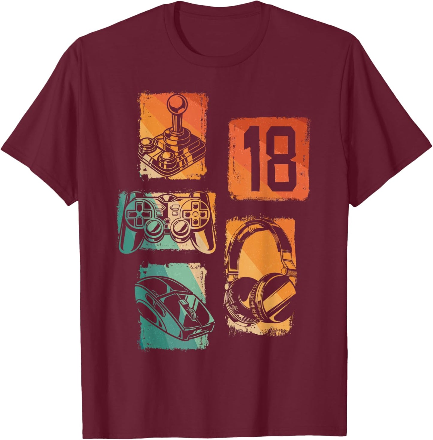 Level 18 Unlocked Gamer 18th Birthday Gaming Boys Girls T-Shirt - T-Shirt | Maroon