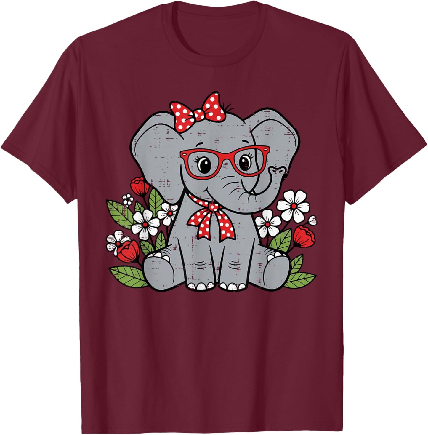 Elephant Women Kids Boys Girls Men Youth Teen T-Shirt - T-Shirt | Maroon