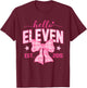 Hello Eleven Est 2015 Coquette Bow 11th Birthday Girl T-Shirt - T-Shirt | Maroon