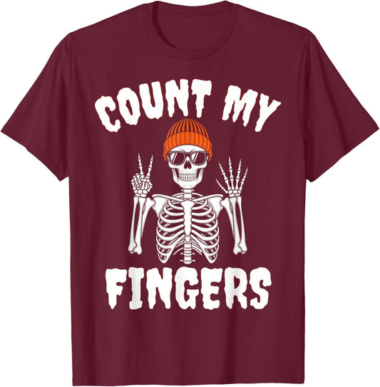 67 Halloween Skeleton Funny Brainrot Meme Kids Six Seven T-Shirt - T-Shirt | Maroon