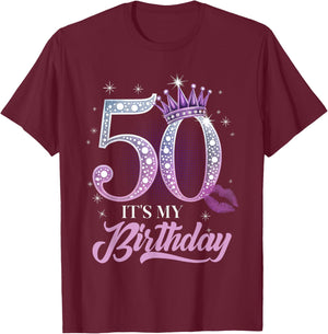 It's My 50th Birthday Funny 50 Years Old Women T-Shirt - T-Shirt | Maroon