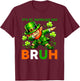 It's St Patricks Day Bruh Funny Leprechaun Dabbing Kids Boys T-Shirt - T-Shirt | Maroon