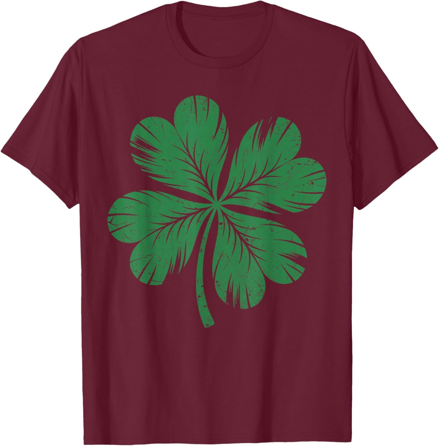 Vintage Green Irish Shamrock St Patricks Day T-Shirt - T-Shirt | Maroon