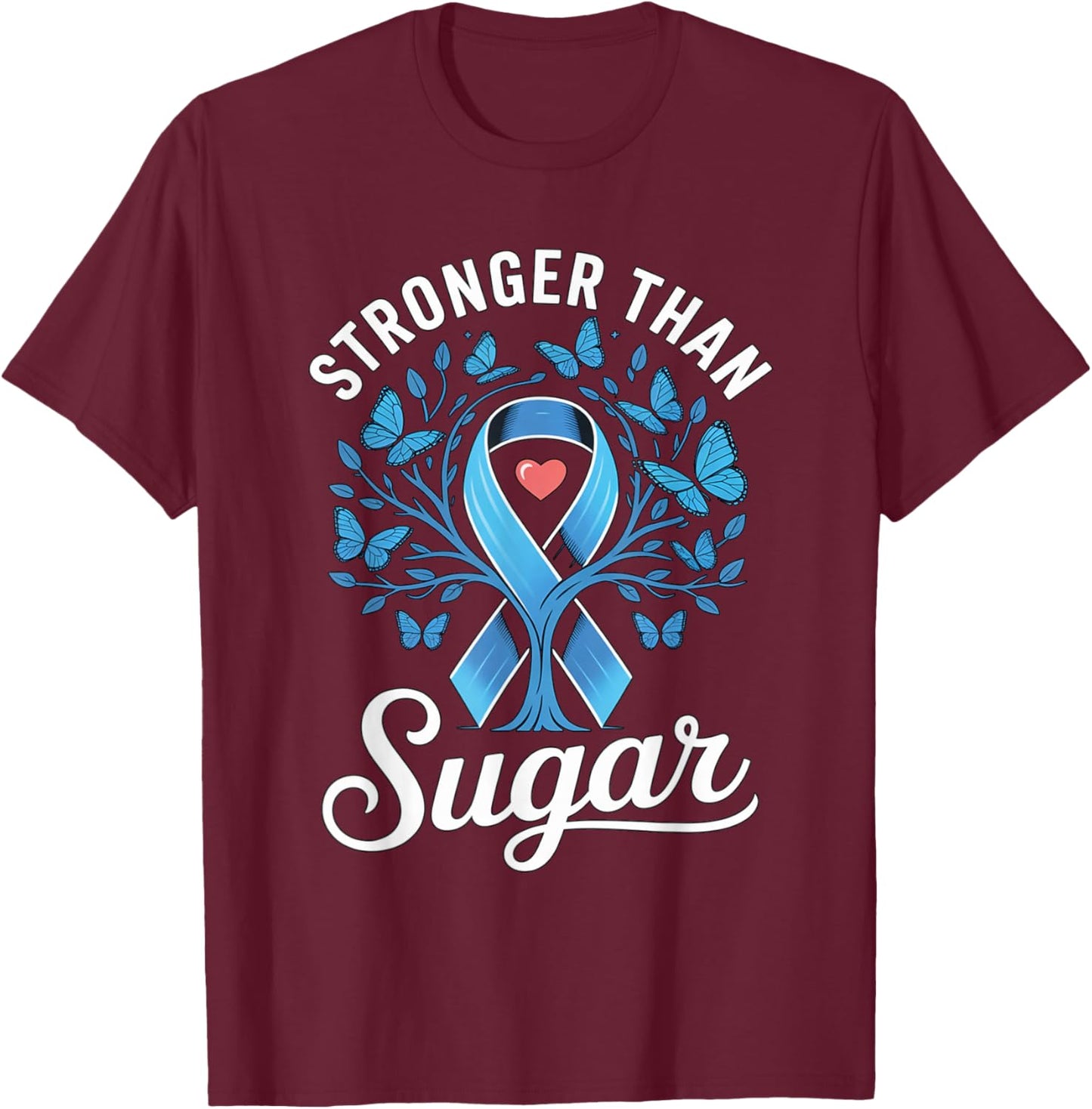 Diabetes Awareness , Women. Diabetes Support T-Shirt - T-Shirt | Maroon