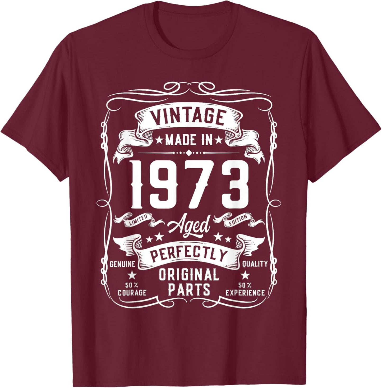 Vintage 1973 53yr 53rd Birthday Gifts 53 Years Old T-Shirt - T-Shirt | Maroon