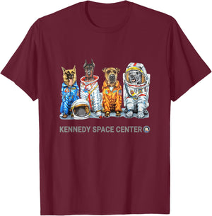 NASA Astronauts Dogs Funny T-Shirt - T-Shirt | Maroon