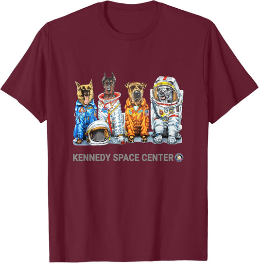 NASA Astronauts Dogs Funny T-Shirt - T-Shirt | Maroon