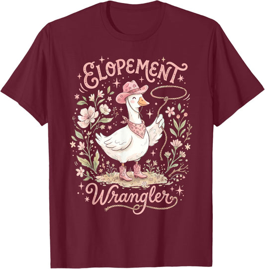 Elopement Wrangler ABA Behavior Analyst RBT Floral Goose T-Shirt - T-Shirt | Maroon
