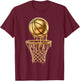 Gold Dripping Basketball Sport Men Boys Youth Kid Basketball T-Shirt - T-Shirt | Maroon
