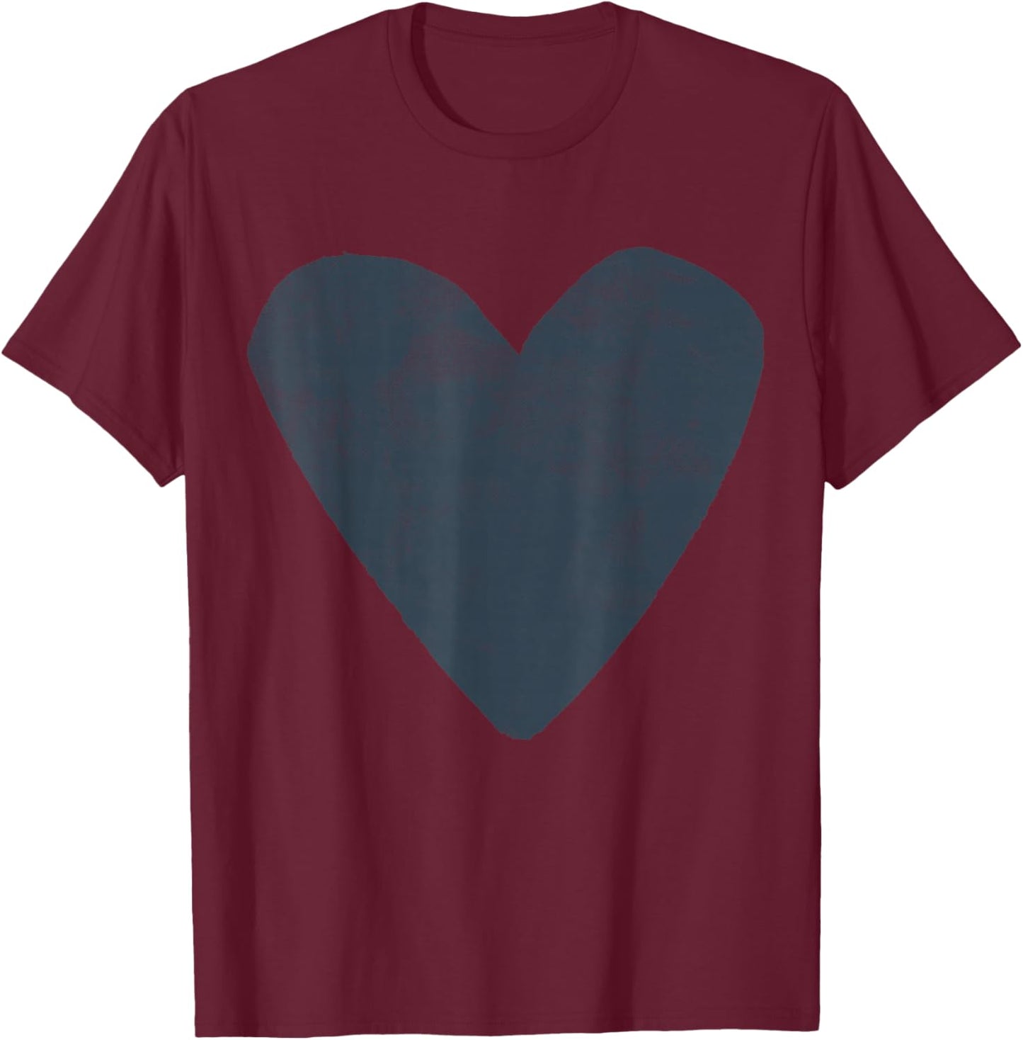 Cute Valentines Day Designer Heart Charcoal Grey Valentine T-Shirt - T-Shirt | Maroon
