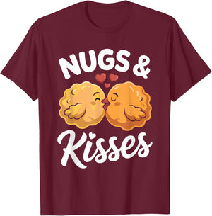 Chicken Nuggets Loves Chicken Chicken Nugget Valentines Day T-Shirt - T-Shirt | Maroon