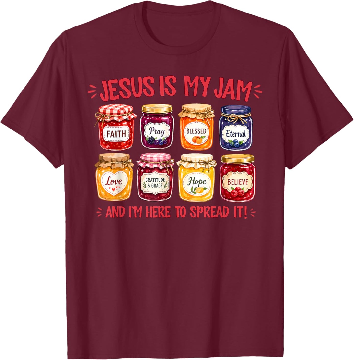 Jesus is My Jam Christian Faith Religious Bible Men Women T-Shirt - T-Shirt | Maroon