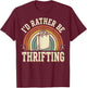 I'd Rather Be Thrifting T-Shirt - T-Shirt | Maroon