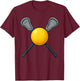 Lacrosse Ball and Crossed Sticks Funny for Lacrosse Players T-Shirt - T-Shirt | Maroon