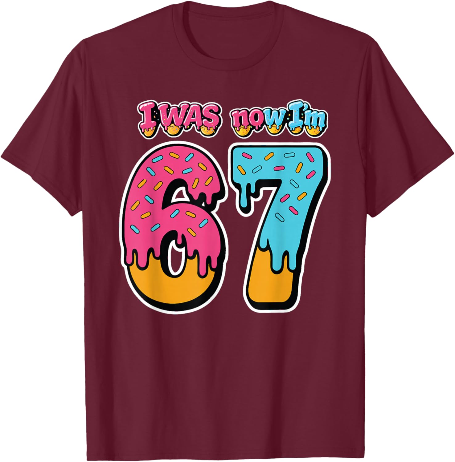 Blue I was 6 Now I'm 7 Birthday Boy Bday T-Shirt - T-Shirt | Maroon