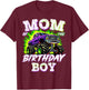 Mom of The Birthday Boy Monster Truck Family Matching Party T-Shirt - T-Shirt | Maroon