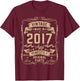 Vintage 2017 9yr 9th Birthday Gifts Boys Girls 9 Year Old T-Shirt - T-Shirt | Maroon