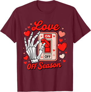 Love Season Skeleton Funny Valentines Day Teen Girls T-Shirt - T-Shirt | Maroon