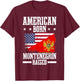 Montenegro Half American Flag Montenegrin Roots T-Shirt - T-Shirt | Maroon