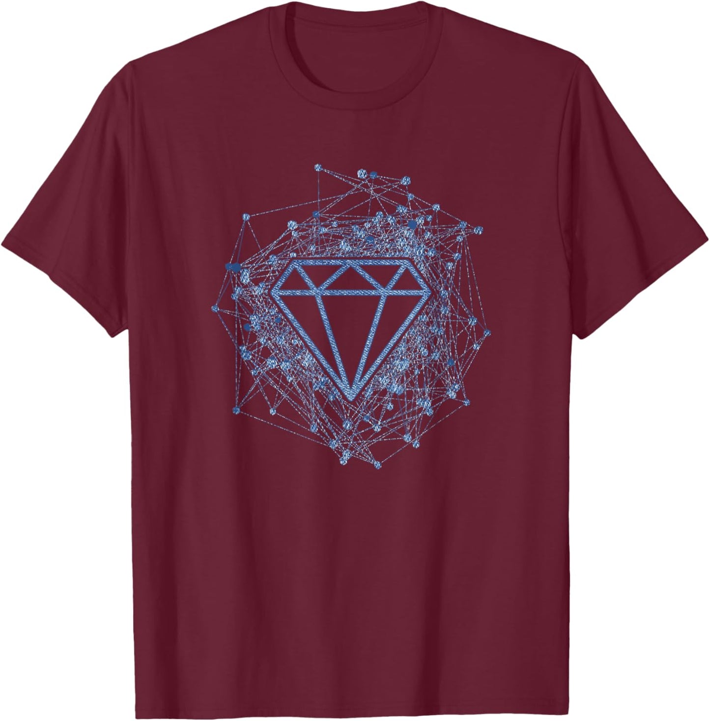 Men Diamonds and Denim Outfit Streetwear Style Diamond T-Shirt - T-Shirt | Maroon