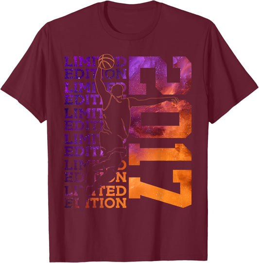 Limited Edition 2017 Basketball 9TH Birthday T-Shirt - T-Shirt | Maroon